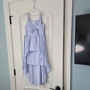 Rare Editions Blue Striped Kids Dress Size 7